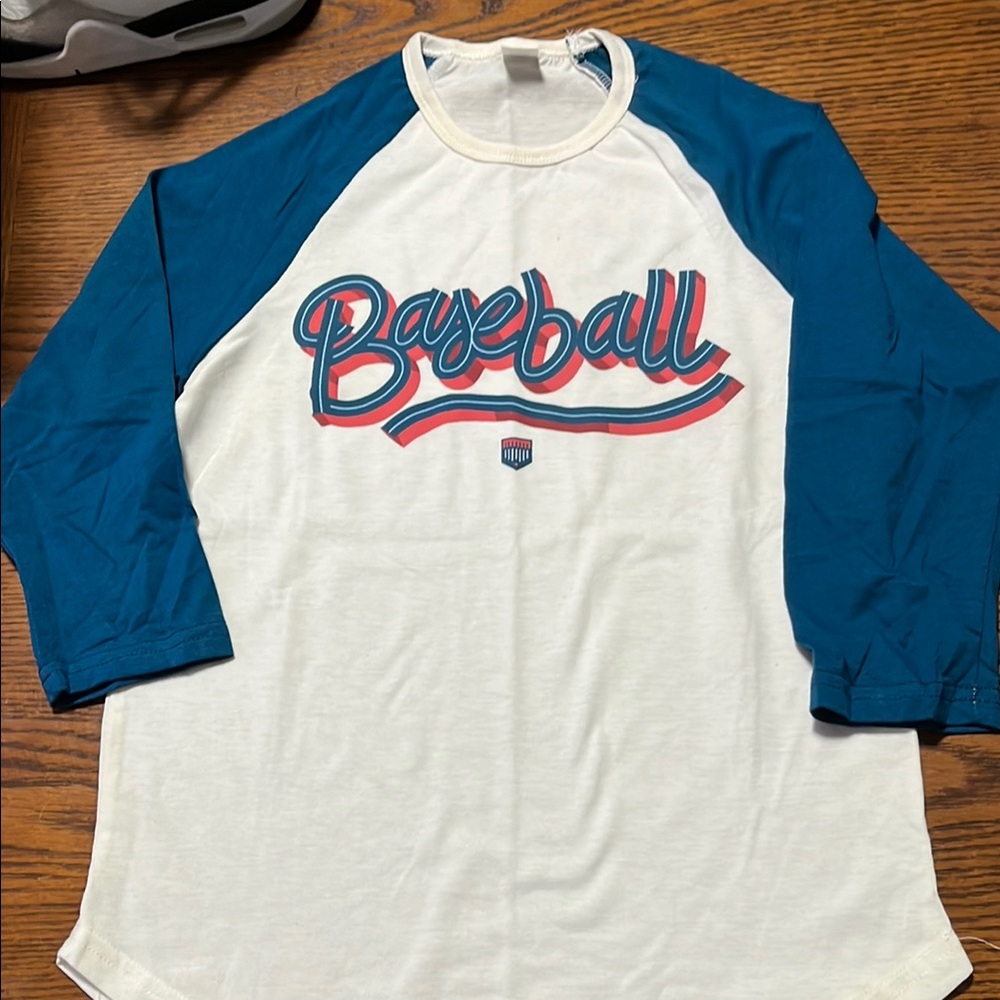 Baseball Graphic Kids Tee - Blue and White
